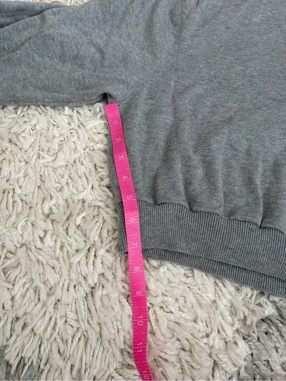 Tommy Hilfiger Gray V-Neck Cropped Knit Sweater